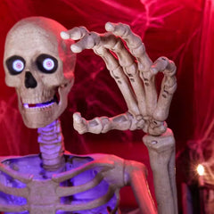 6.5 ft. Grave & Bones Animated LED App Controlled Ultra Skelly with LifeEyes LCD Eyes H23