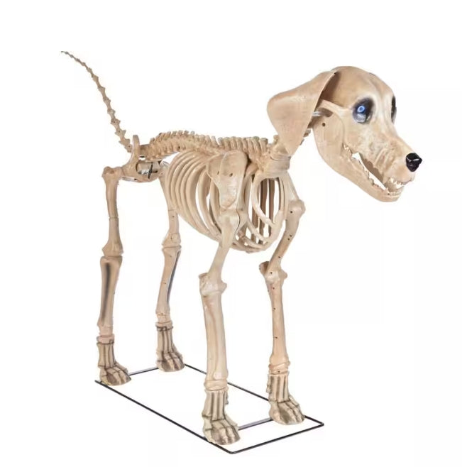 7 ft. Long Grave & Bones Skelly's Dog with LifeEyes LCD Eyes