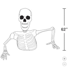 Giant groundbreaking skeleton with LED eyes, 55" (W) x 111" (L) x 62" (H), plays unforgettable sounds
