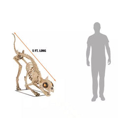 5 ft. Long Grave & Bones LED Skelly's Cat H21